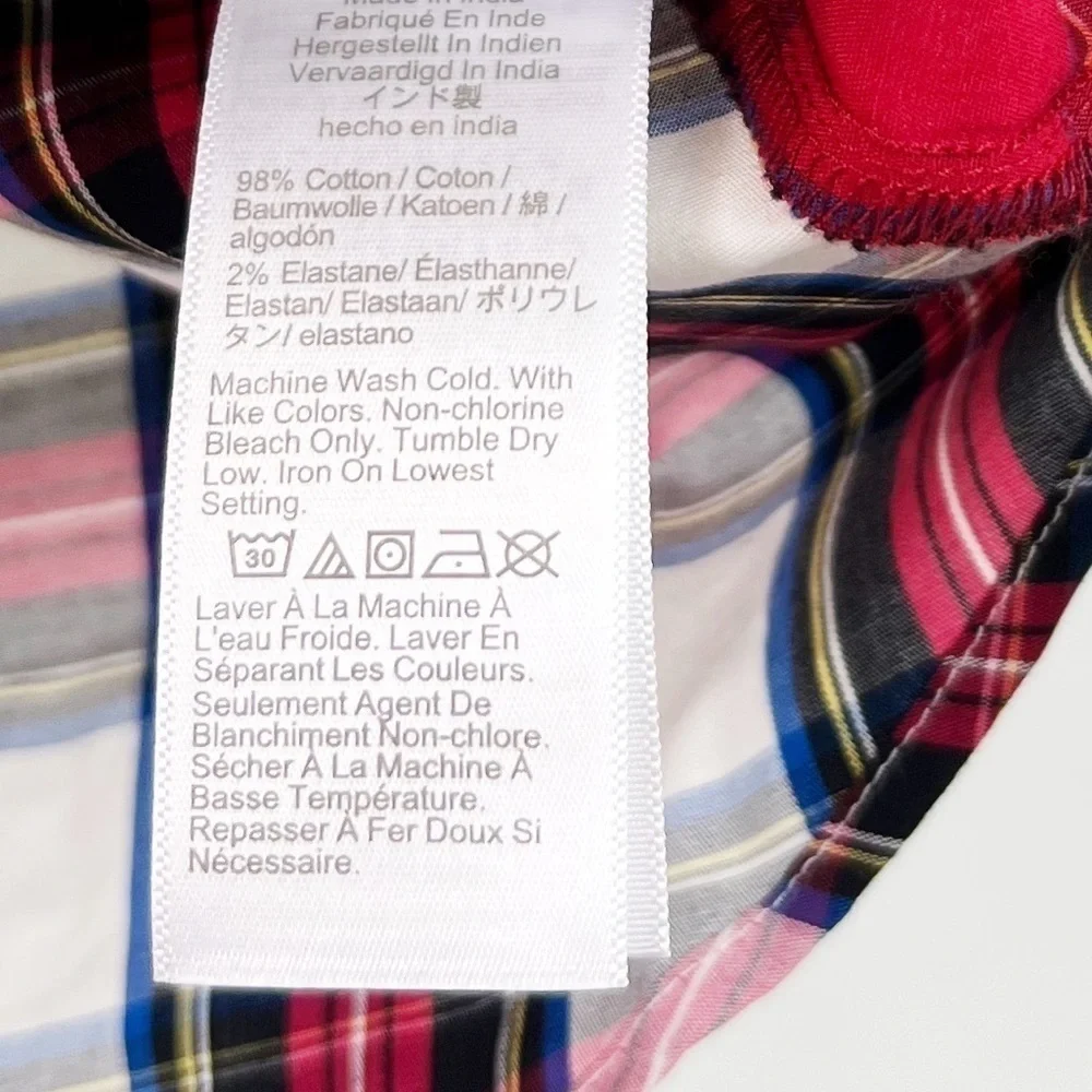 NWT J. Crew Mixed-tartan plaid button down shirt in signature fit